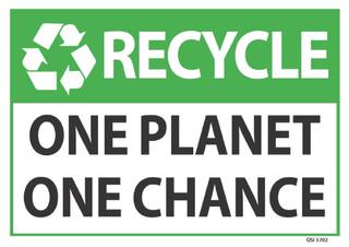Recycle One Planet One Chance 340x240mm