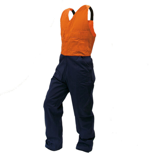 100% Day Only Cotton Bib Overall Navy Orange