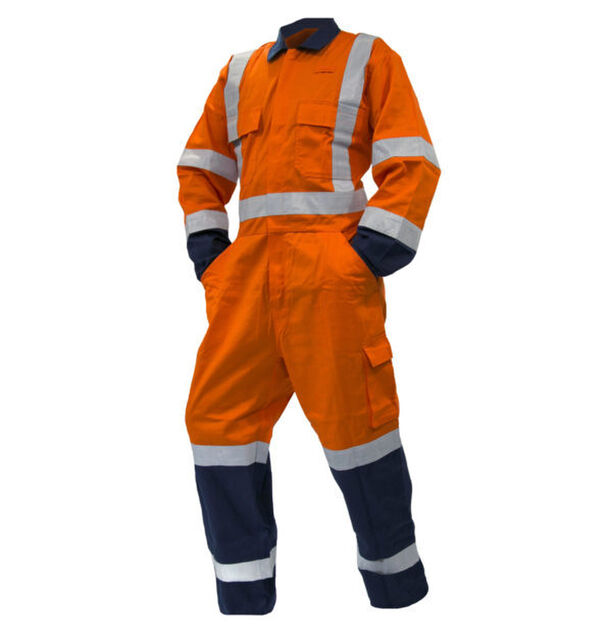 Overall 190GSM Zipped 100% Cotton Overall Orange Navy TTMC-W