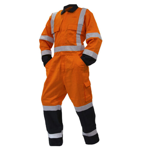 Overall 300GSM Zipped 100% Cotton Overall Orange Black TTMC-W