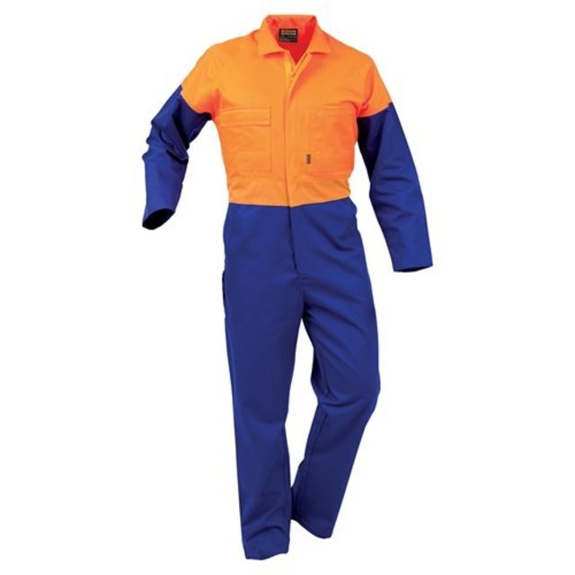 Overall Workzone Day Only Poly Cotton Zip Royal Orange
