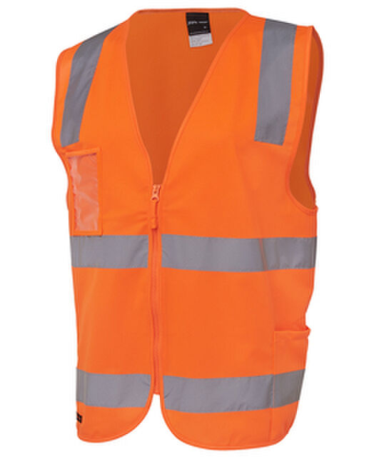 JB's Hi Vis Day Night Zip Safety Vest Orange