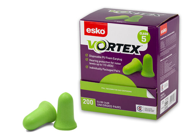 Esko Vortex Earplugs Green Uncorded