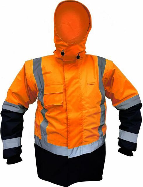 Caution StormPro D/N Zip-off Sleeve Fleece Lined Vest Orange Navy