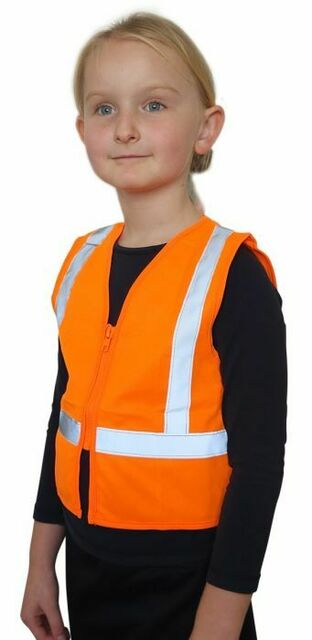 Caution Children's Hi-Vis Safety Vest Orange
