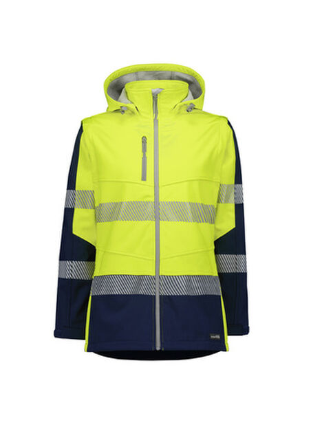 Womens Streetworx 2 In 1 Stretch Softshell Jacket Yellow Navy