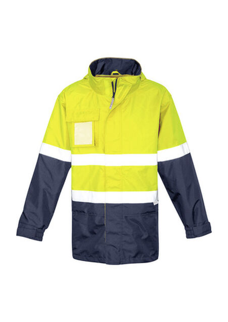 Mens Hi Vis Ultralite Waterproof Jacket Yellow Navy