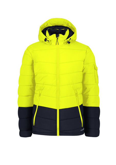Unisex Streetworx Hooded Puffer Jacket Yellow Navy