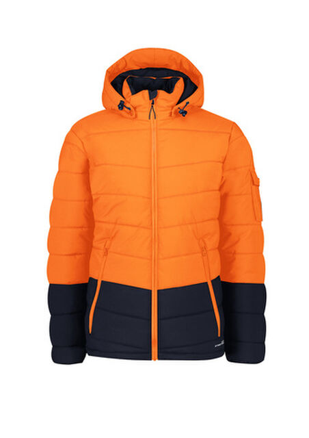 Unisex Streetworx Hooded Puffer Jacket Orange Navy