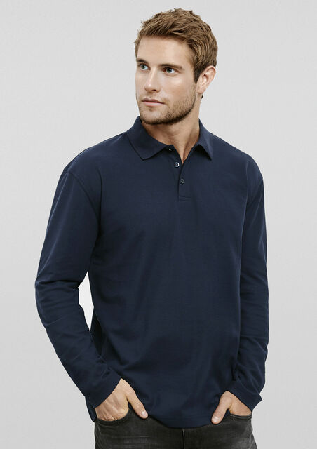 Mens Crew Long Sleeve Polo