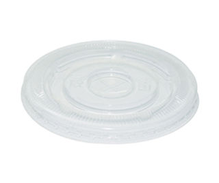 90mm PS large white lid - straw slot - fits all 90mm cups - BioPak