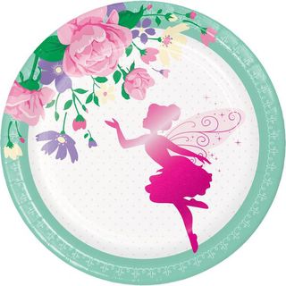 Floral Fairy Sparkle Lunch Plates - 8 Pack
