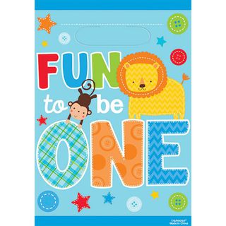 Fun to Be One Loot Bags - Blue - 8 Pack