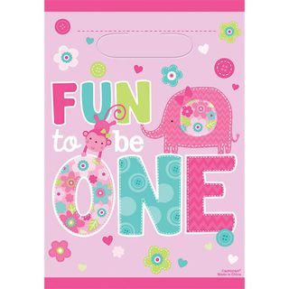 Fun to Be One Loot Bags - Pink - 8 Pack